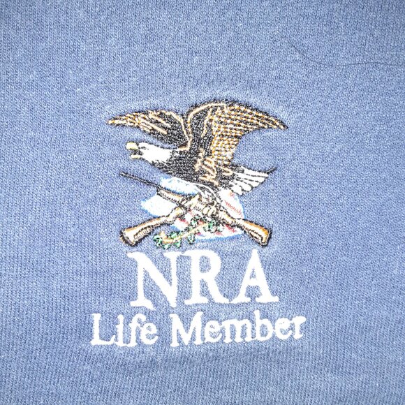 NRA Life Member Sweatshirt *Dark Blue * Eagle * Long Sleeve * Roomy Sz L (or XL) - Picture 1 of 10